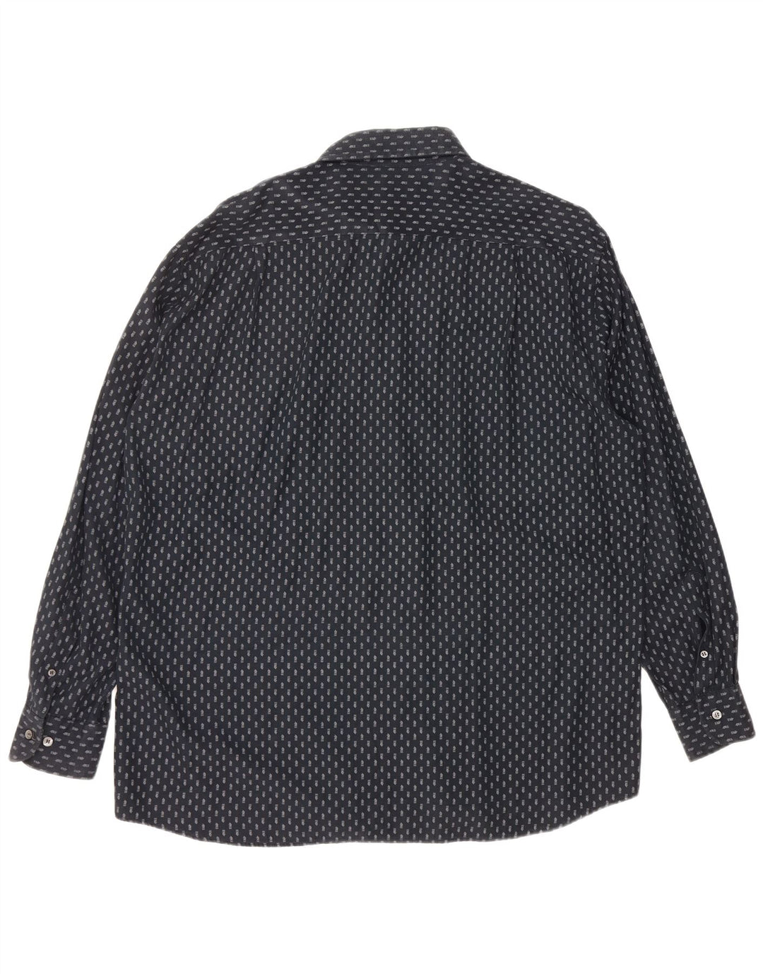 REPLAY Mens Chess Shirt 2XL Navy Blue Geometric Acrylic