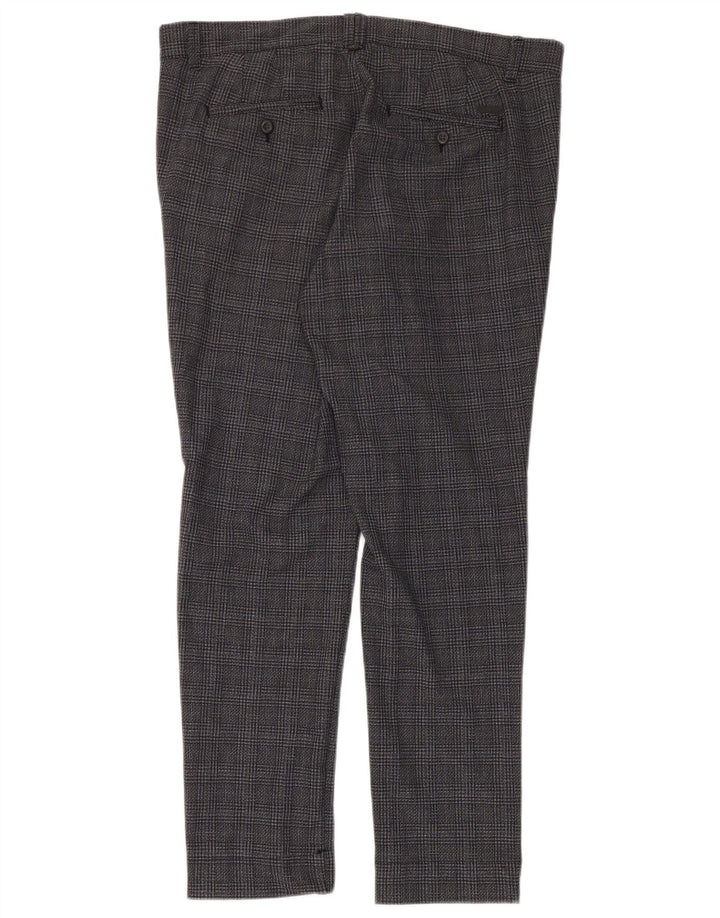 Pantaloni Jack & Jones Marco Slim Chino pentru bărbați L36 L32 Poliester cu carouri gri