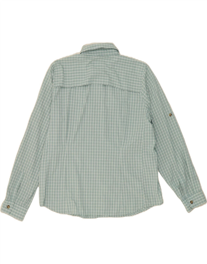 EDDIE BAUER Womens Shirt UK 16 Large Blue Check Nylon Vintage Eddie Bauer and Second-Hand Eddie Bauer from Messina Hembry 