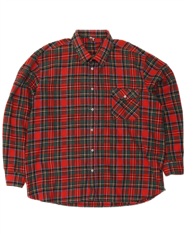 Cămașă de flanel pentru bărbați vintage XL carouri roșii