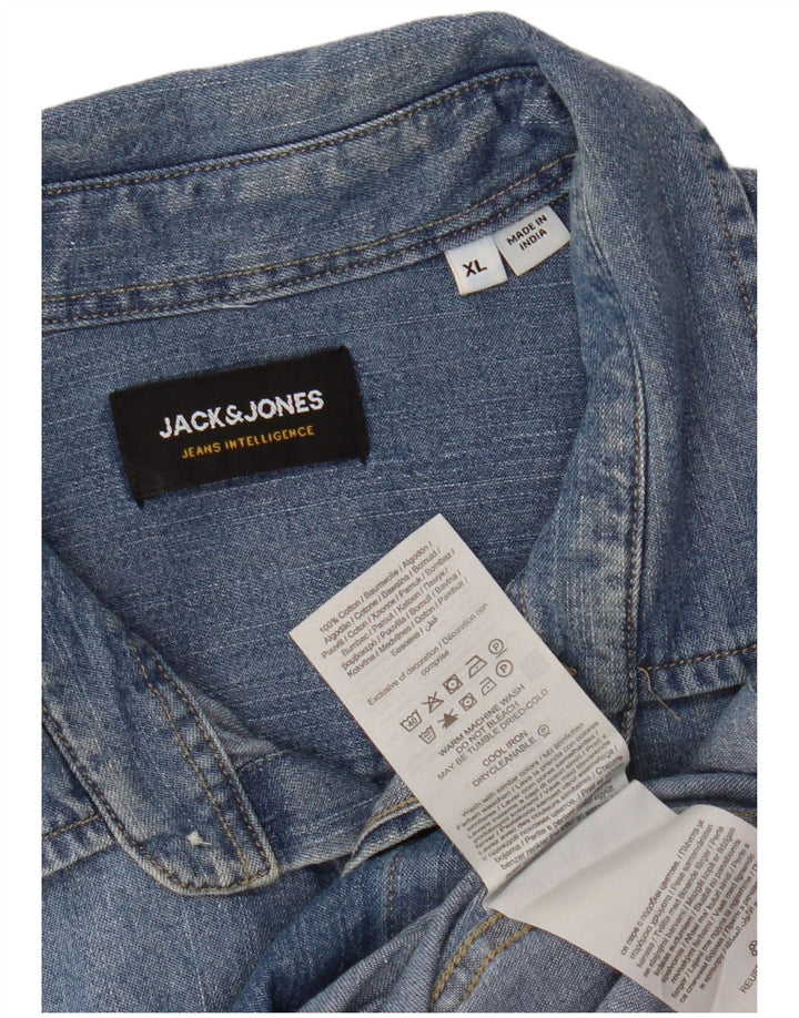 Cămașă din blugi pentru bărbați JACK & JONES, bumbac albastru XL
