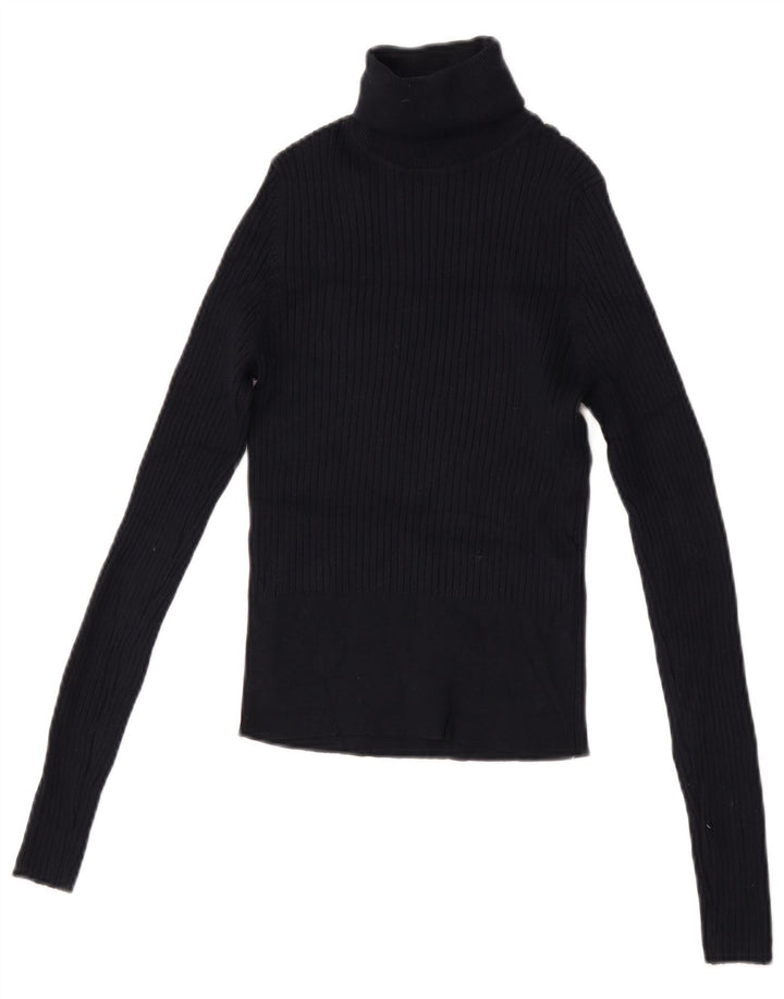 Crop Top pentru femei Zara cu mânecă lungă UK 12 Medium Bleumarin Viscoză