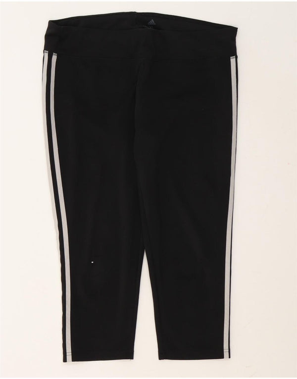 Adidas Womens Climalite Capri Leggings UK 20/22 XL Black Colourblock