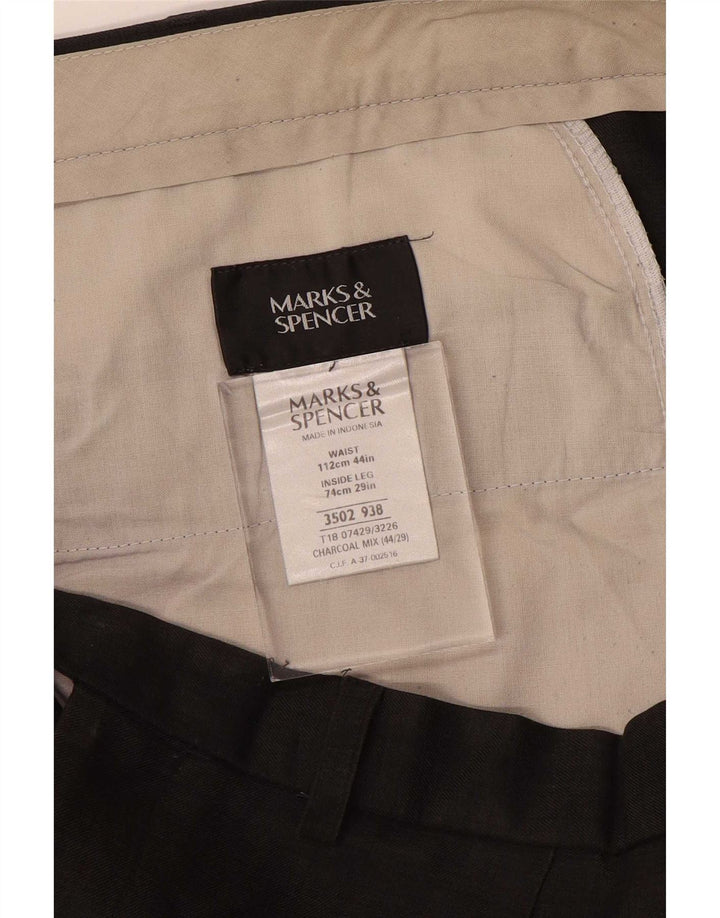 Pantaloni de costum pentru bărbați Marks & Spencer L44 L29 Gri poliester