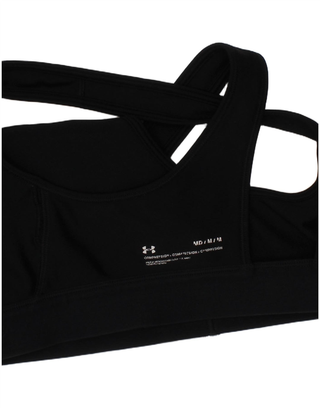 Under Armour Womens Compression Graphic Sport Bra Top Medium Black Sports