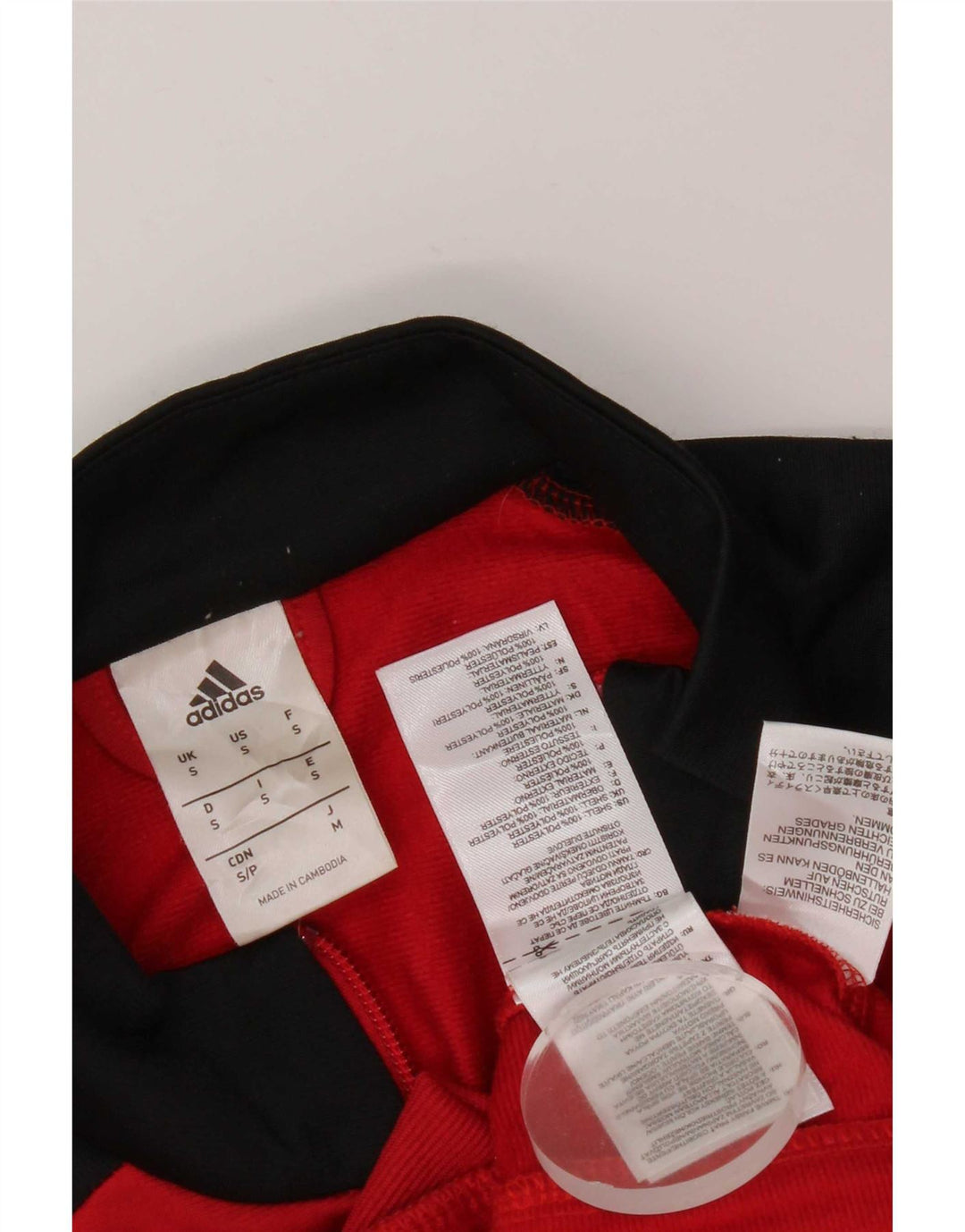 Jachetă de top pentru trening pentru bărbați Adidas, roșu, poliester color bloc
