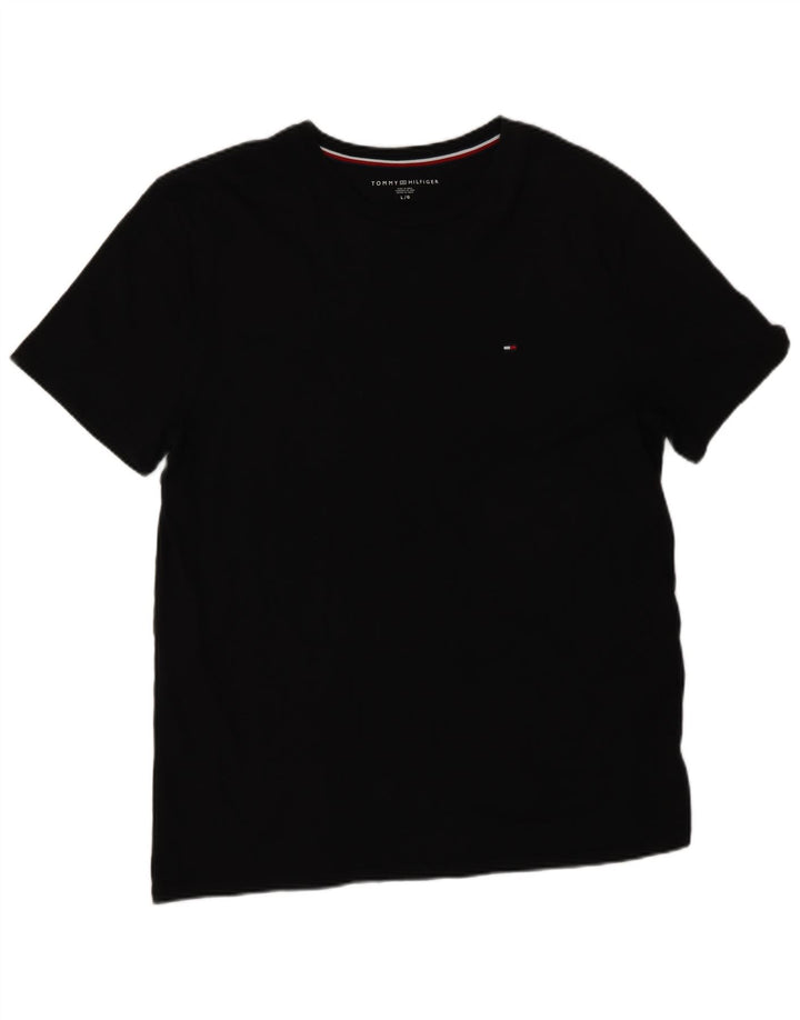 Tricou Tommy Hilfiger pentru bărbați Top mare din bumbac negru