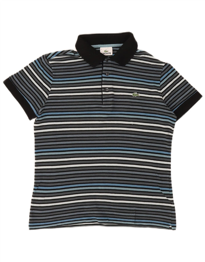 Tricou polo Lacoste pentru bărbați, mărimea 3, bumbac cu dungi gri mici
