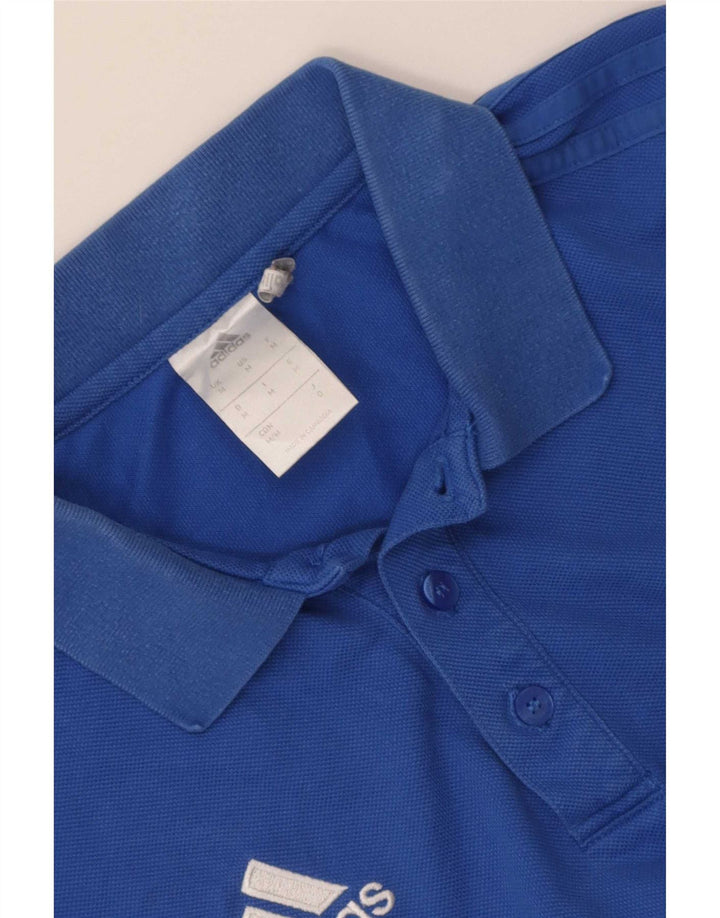 Tricou polo Adidas Climalite pentru bărbați, albastru mediu