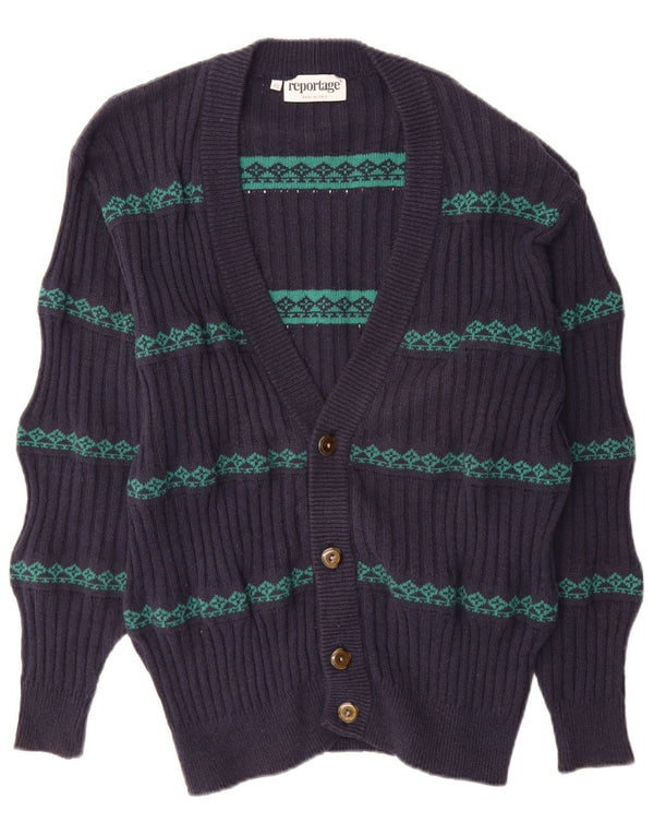 Pulover Cardigan pentru bărbați Reportage IT 48 Medium Bleumarin Bumbac Fair Isle