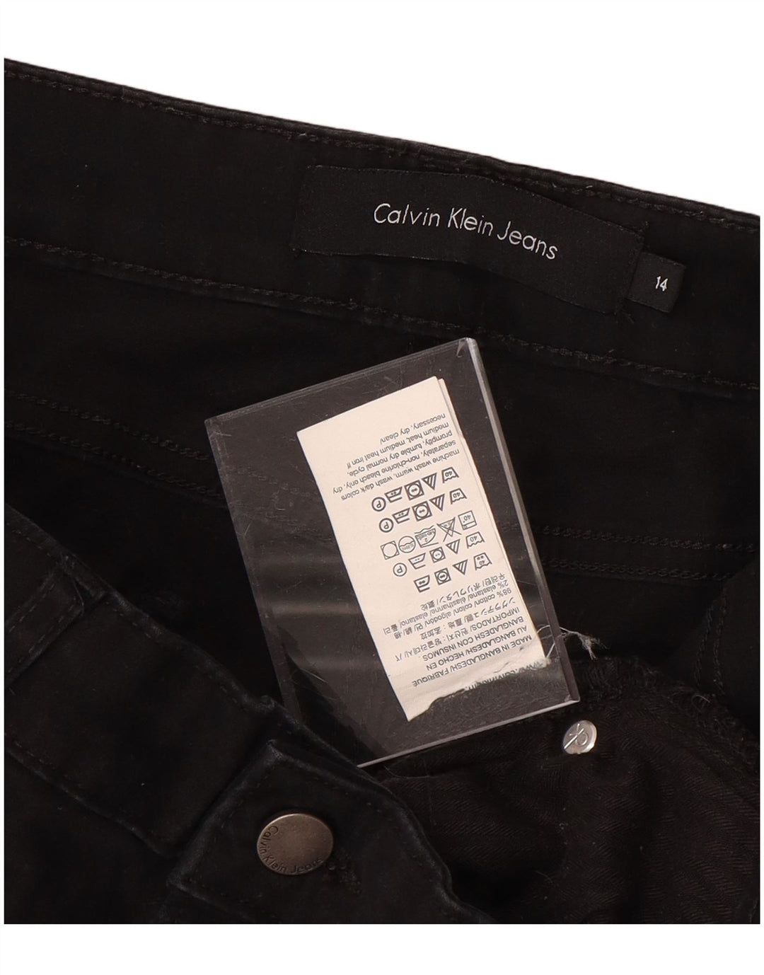 CALVIN KLEIN Pantaloni skinny casual pentru femei US 14 XL W34 L26 bumbac negru