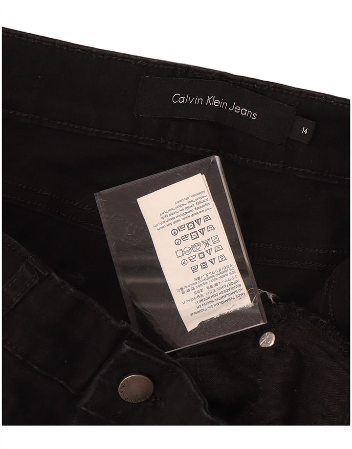 CALVIN KLEIN Pantaloni skinny casual pentru femei US 14 XL W34 L26 bumbac negru