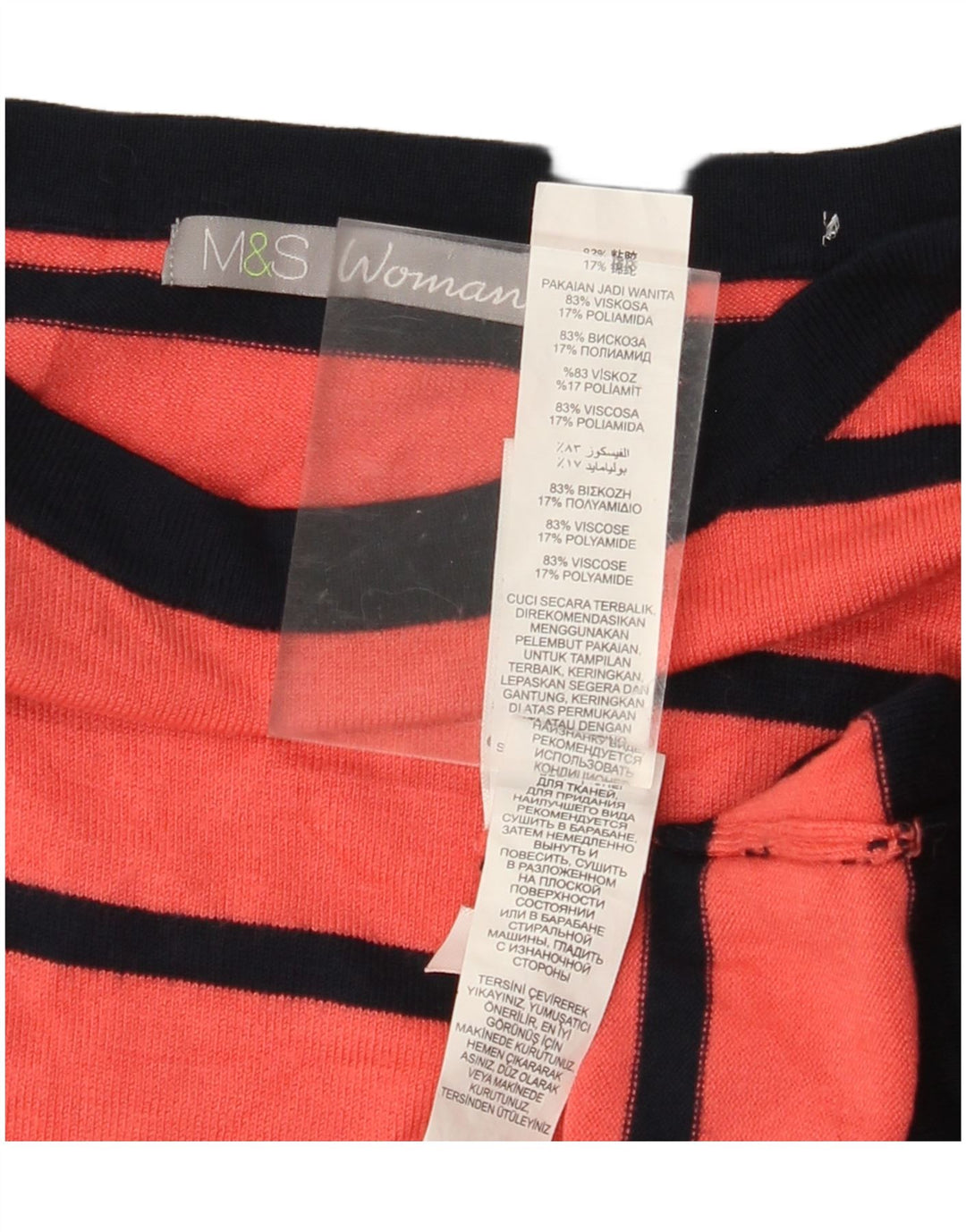 MARKS & SPENCER Pulover pentru femei cu decolteu cu barca UK 10 Mic cu dungi roșii