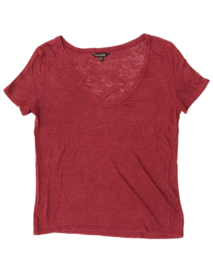 Massimo Dutti Tricou pentru femei Top UK 10 Small Burgundy