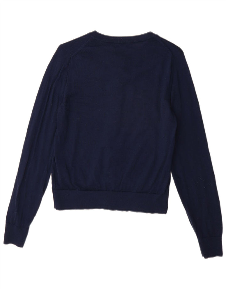 Pulover cardigan pentru femei Marks & Spencer UK 14 Mediu Lână merino bleumarin