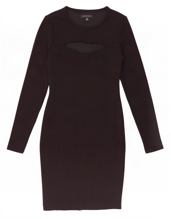 Rochie Guess pentru femei cu mâneci lungi, bodycon, UK 6 XS, maro, raion