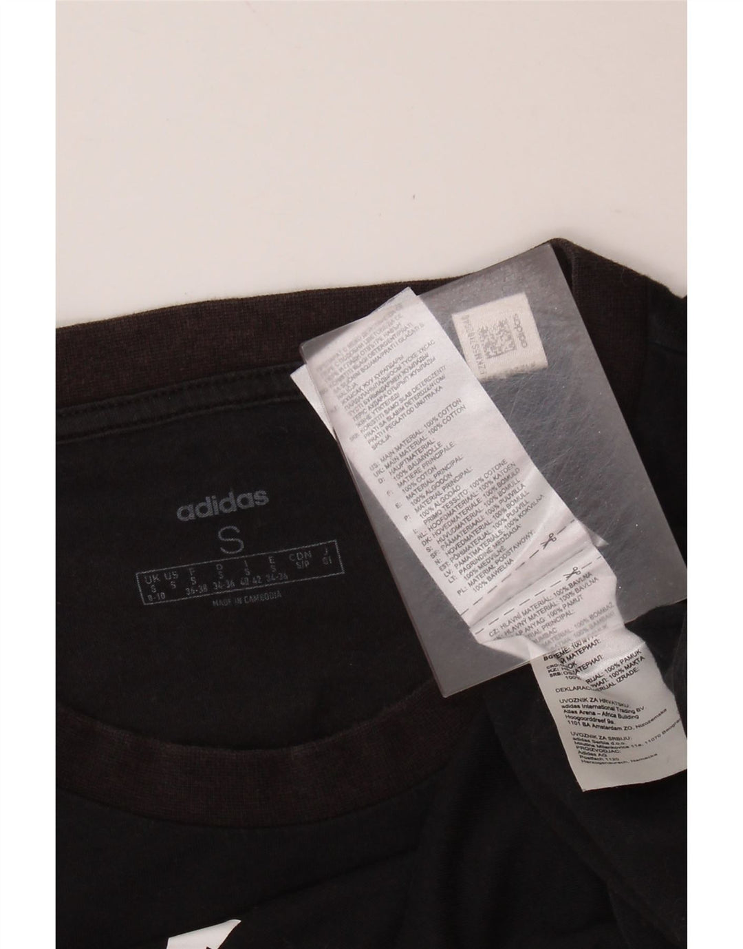 Tricou grafic ADIDAS pentru femei Top UK 8/10 Small Black Bumbac