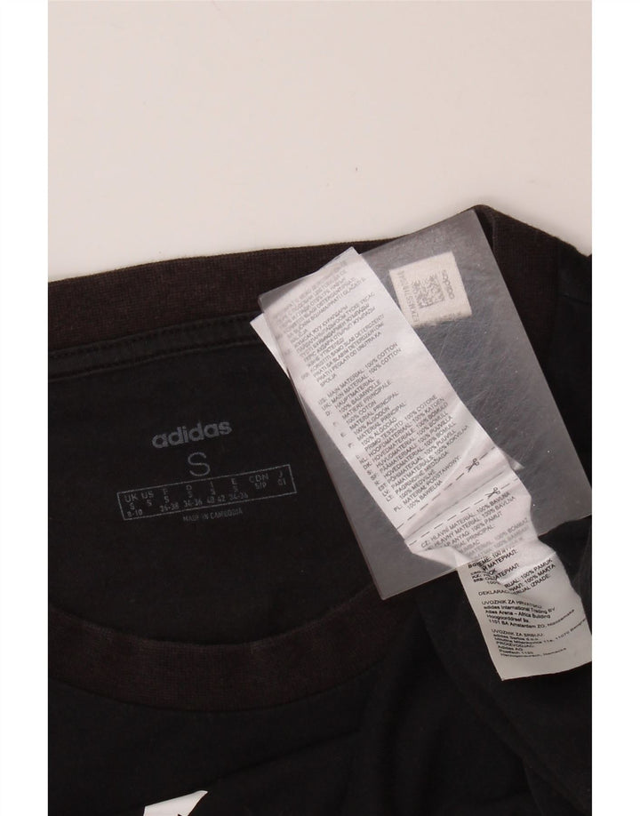 Tricou grafic ADIDAS pentru femei Top UK 8/10 Small Black Bumbac