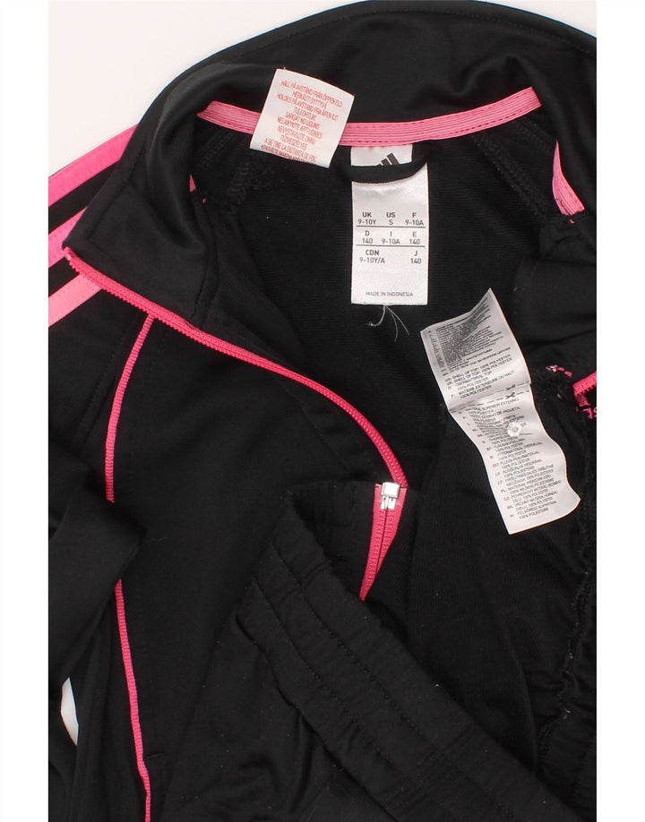 Jachetă de trening pentru fete Adidas 9-10 ani poliester negru
