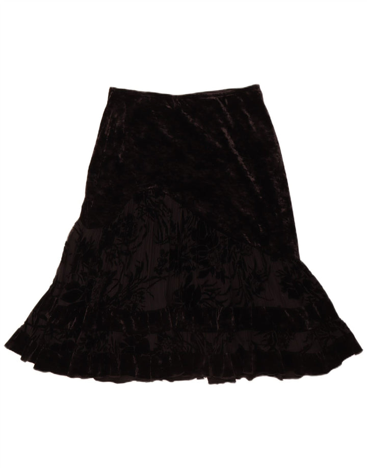 JOSEPH RIBKOFF Fusta trompeta din velur pentru femei UK 14 Large W30 Poliester negru