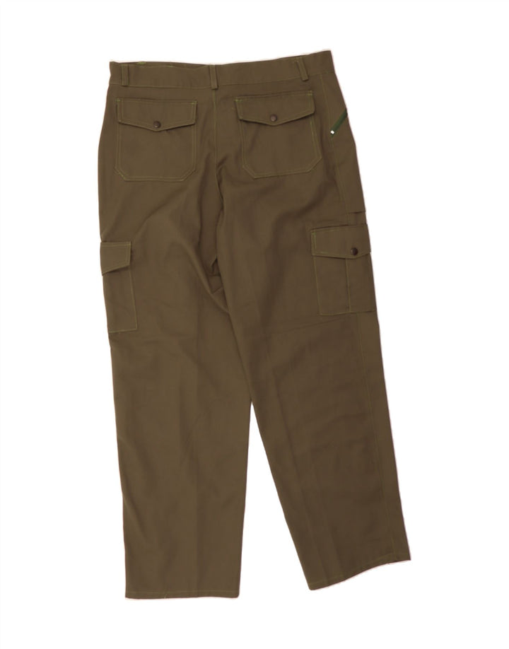 VINTAGE Mens Straight Cargo Trousers W38 L32 Khaki Vintage Vintage and Second-Hand Vintage from Messina Hembry 
