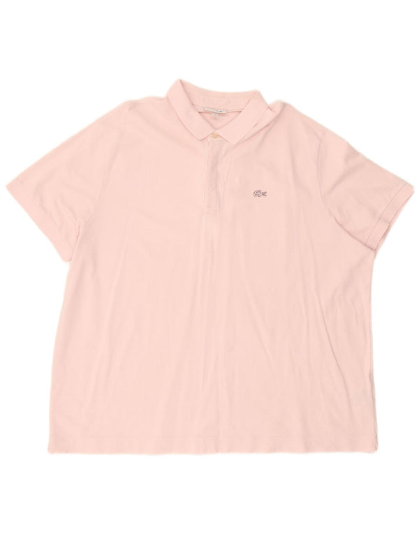 LACOSTE Mens Regular Fit Polo Shirt Size 9 4XL Pink Cotton