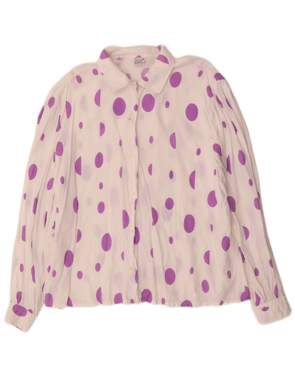 Bluză cămașă pentru femei Primavera Firenze UK 14 Medium White Spotted