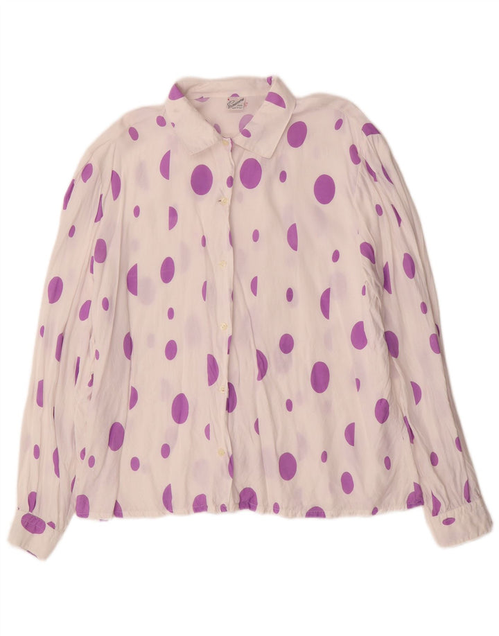 Bluză cămașă pentru femei Primavera Firenze UK 14 Medium White Spotted