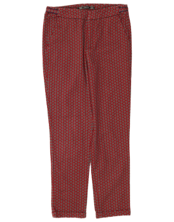 Pantaloni Chino Drepți Trafaluc pentru Damă Zara Mediu L28 L28 Roșu Geometric