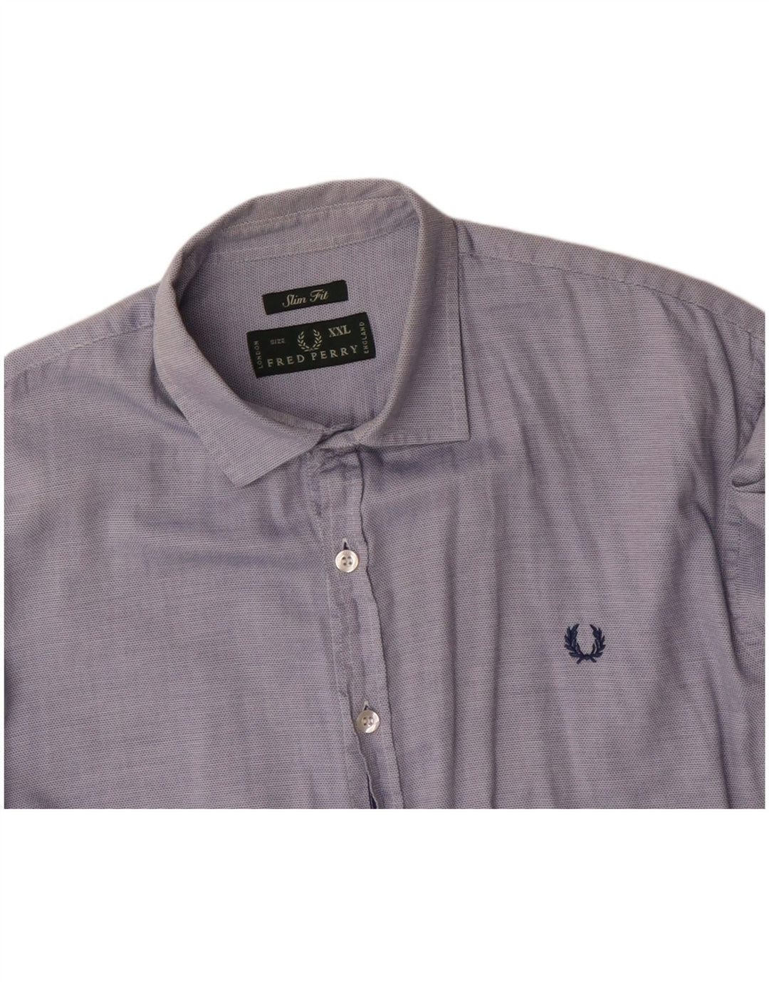 Cămașă Slim Fit FRED PERRY pentru bărbați, bumbac albastru 2XL