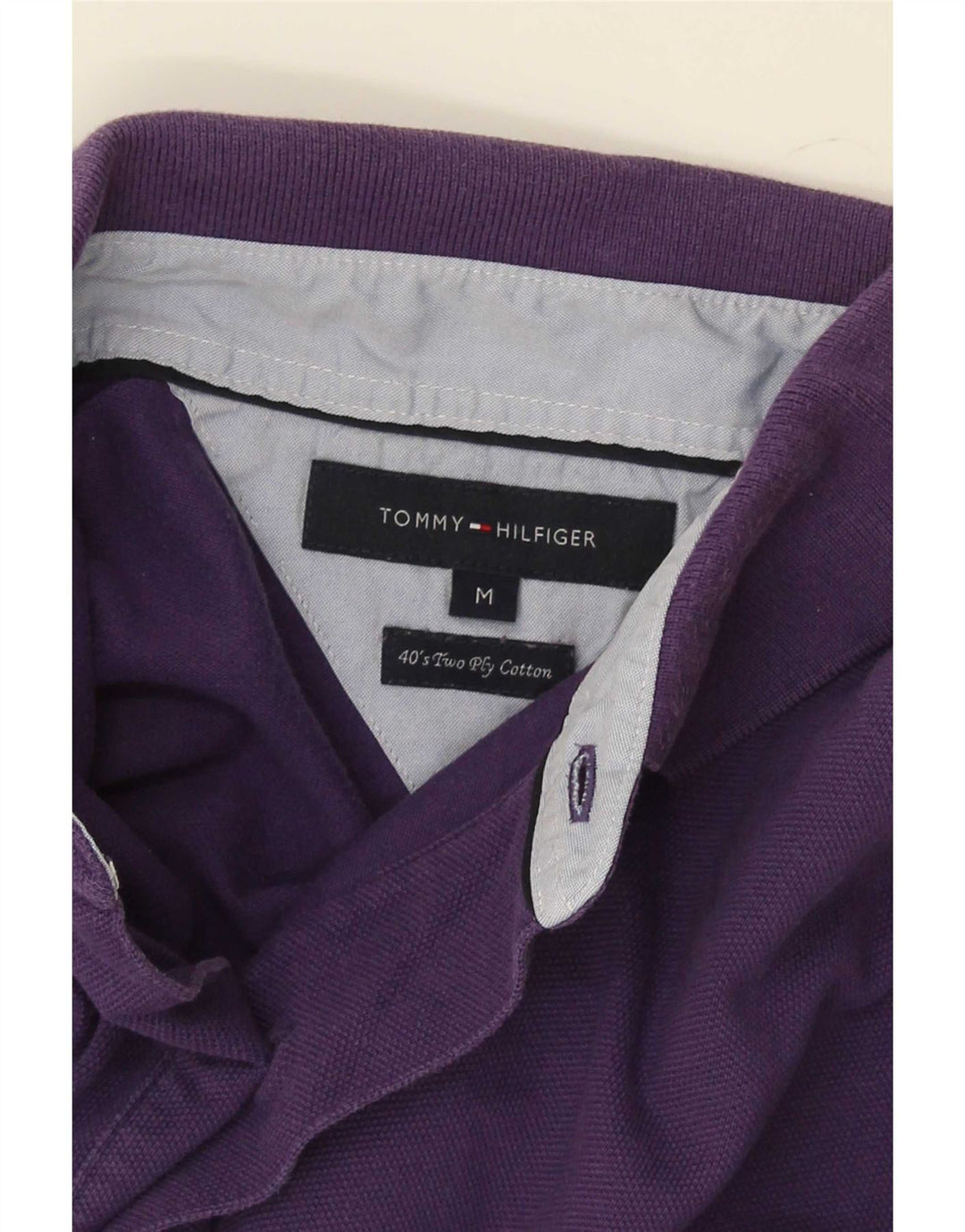 Tricou polo Tommy Hilfiger pentru bărbați, bumbac violet mediu