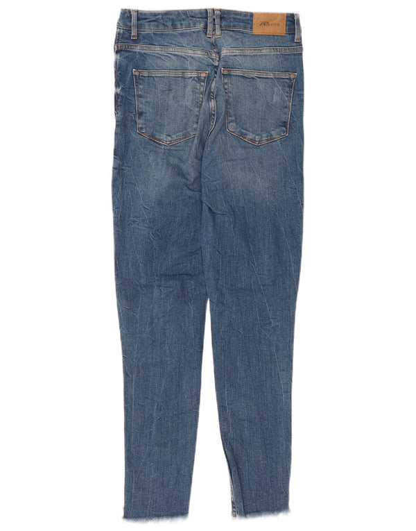 Blugi skinny cu talie înaltă pentru femei Zara EU 40 Medium L30 L27 Albastru