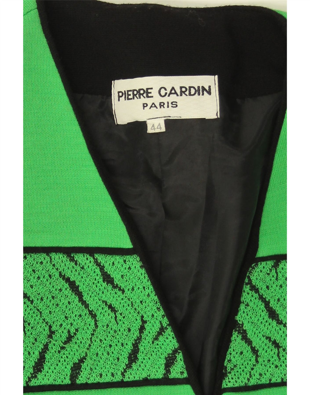 Jachetă pentru femei Pierre Cardin cu 3 nasturi EU 44 XL Lână geometrică verde