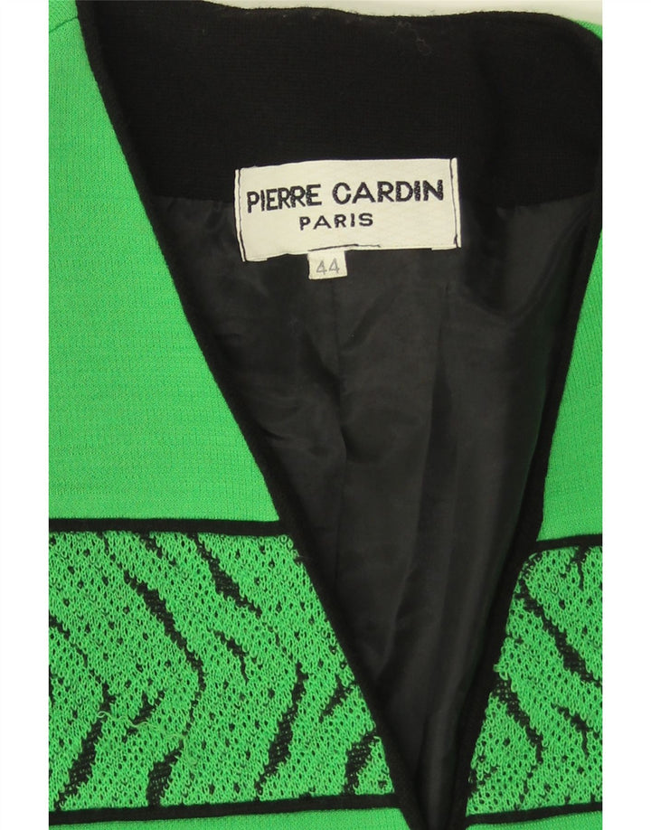 Jachetă pentru femei Pierre Cardin cu 3 nasturi EU 44 XL Lână geometrică verde