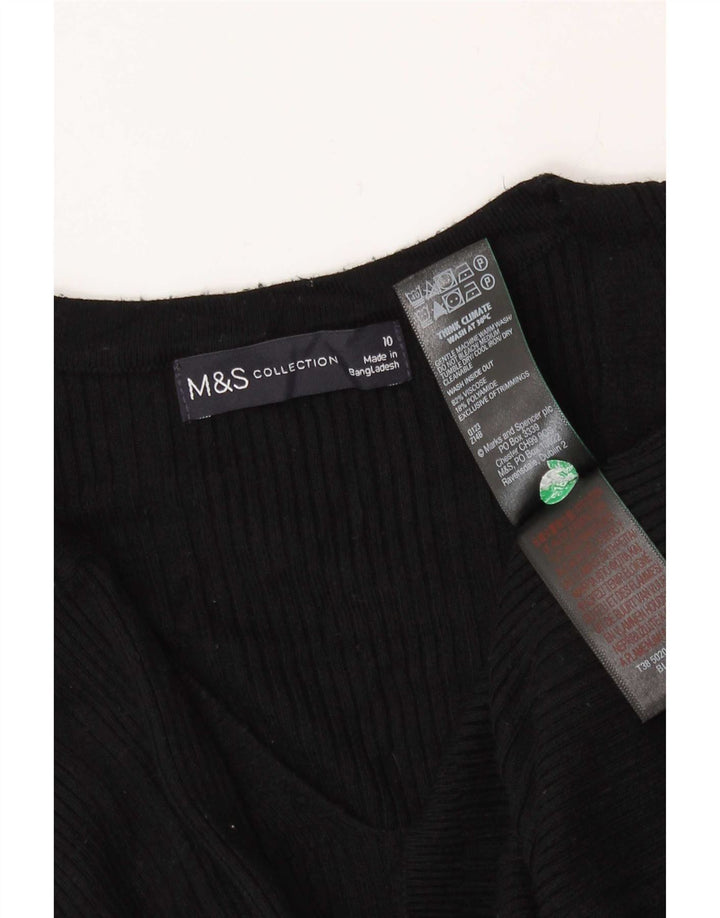 Marks & Spencer Top pentru femei cu mânecă lungă UK 10, mic, cu dungi negre, viscoză