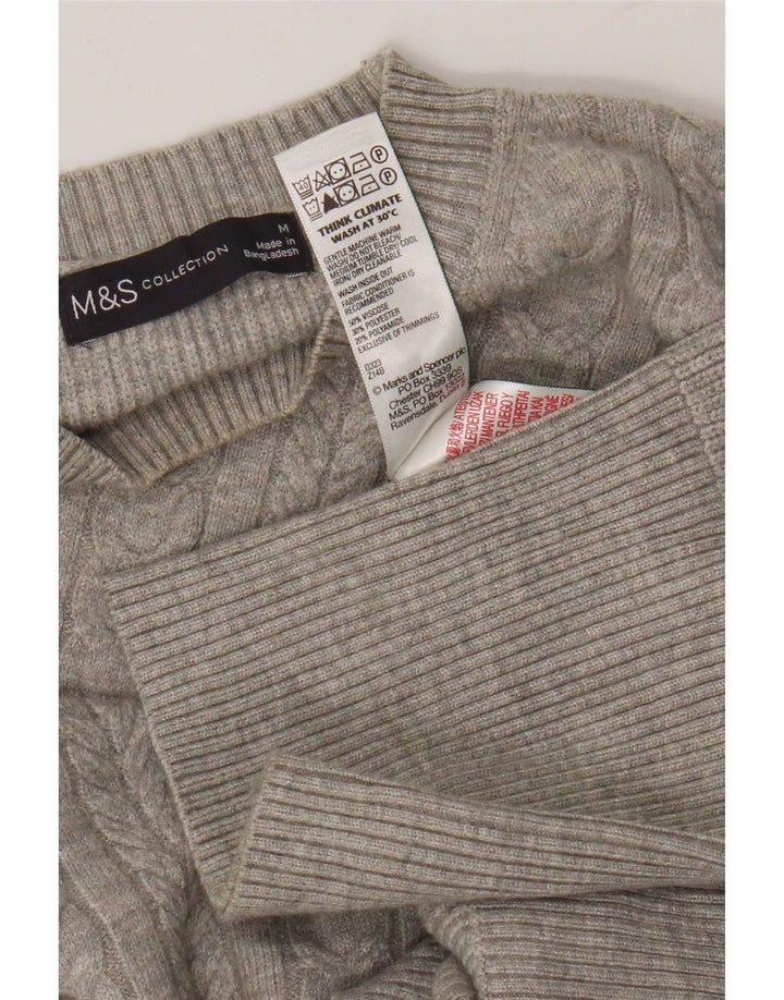 Marks & Spencer Pulover supradimensionat pentru femei cu gâtul turnat UK 14 Medium Gri