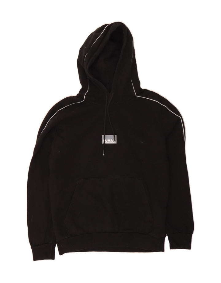 PUMA Mens Hoodie Jumper Small Black Cotton Vintage Puma and Second-Hand Puma from Messina Hembry 