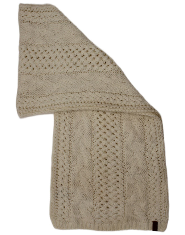 Eșarfă dreptunghiulară tricotată pentru femei Superdry, mărime unică, acrilic alb