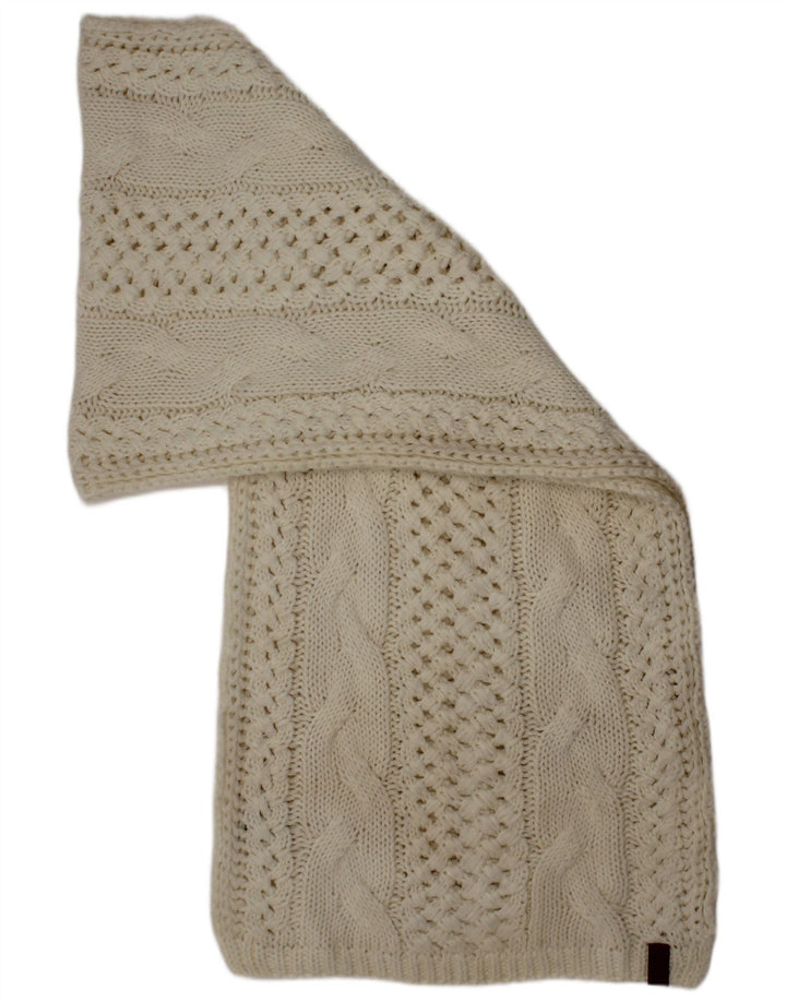 Eșarfă dreptunghiulară tricotată pentru femei Superdry, mărime unică, acrilic alb