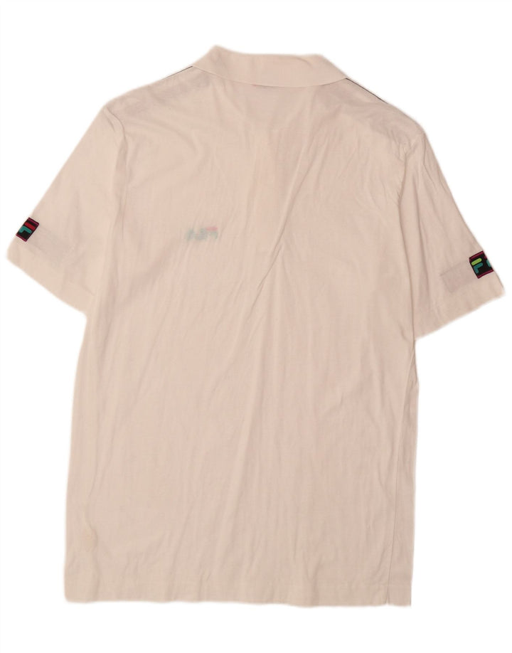 Polo cu grafică FILA pentru bărbați, IT 50, bumbac alb mediu, bloc de culoare