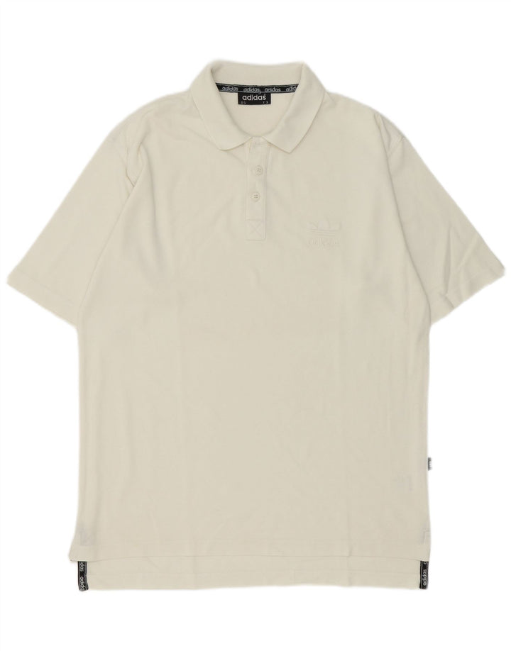 Tricou polo Adidas pentru bărbați UK 38/40 bumbac alb mediu