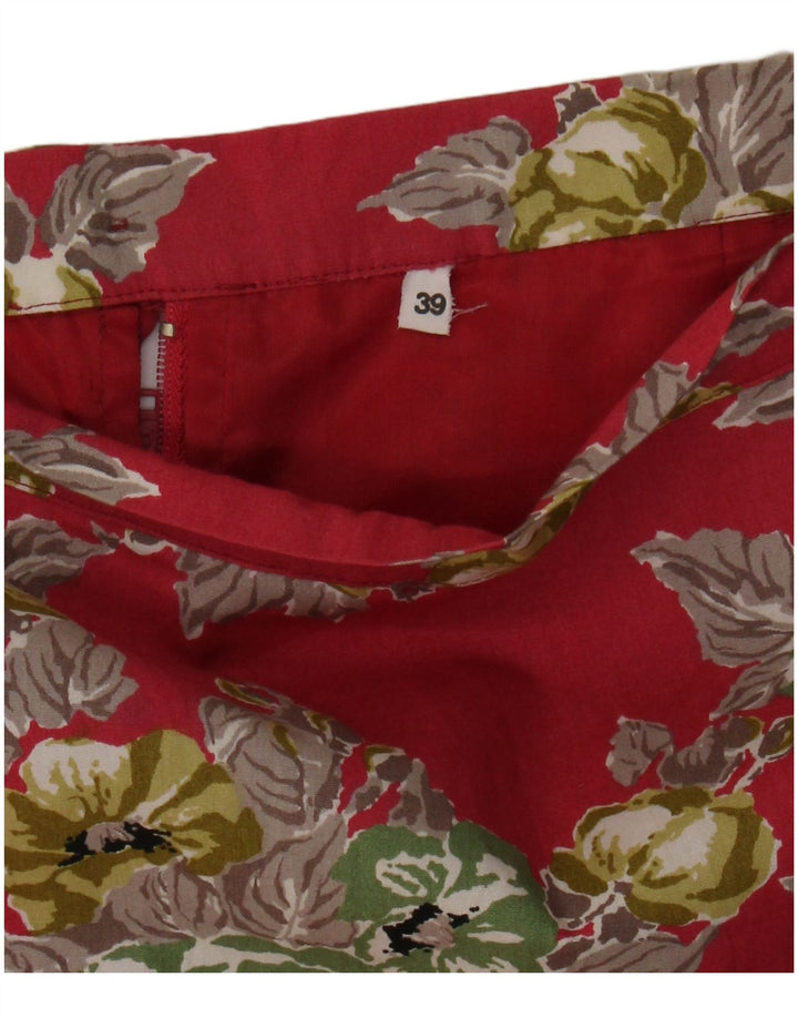 VINTAGE Womens Midi Pencil Skirt W30 Medium Red Floral