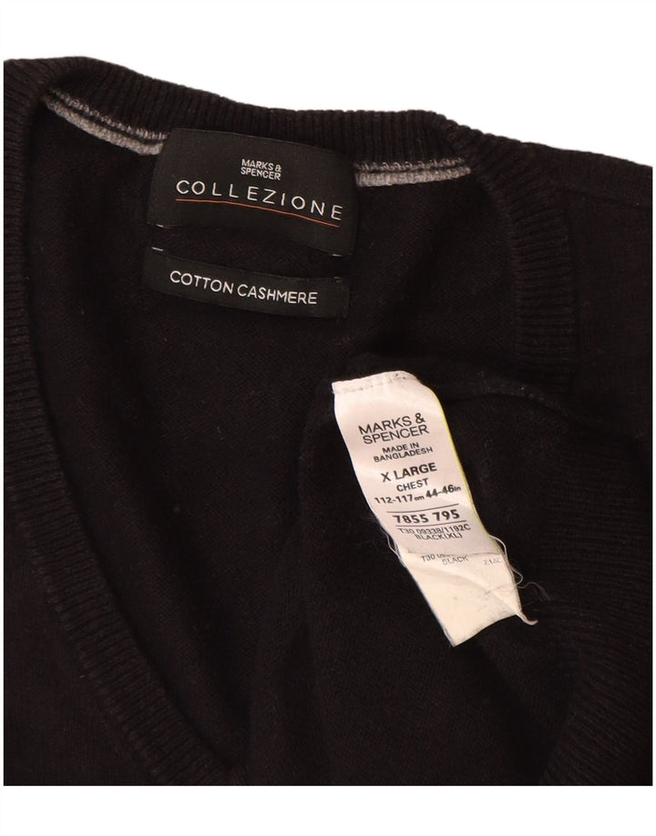 Marks & Spencer Mens Vest Tank Top XL Bumbac Negru