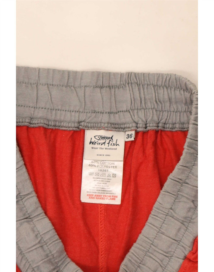 Pantaloni scurți sport pentru bărbați Weird Fish, bumbac color bloc roșu