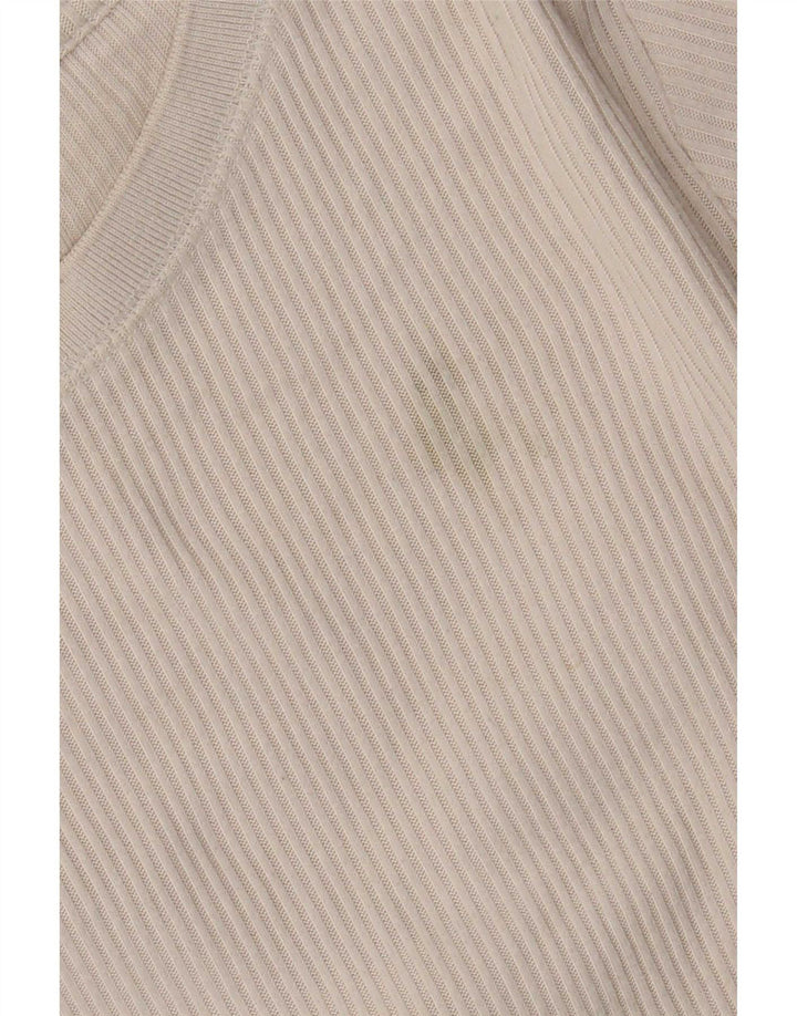 Top pentru femei Zara cu mânecă lungă UK 14 Medium Bej Poliester
