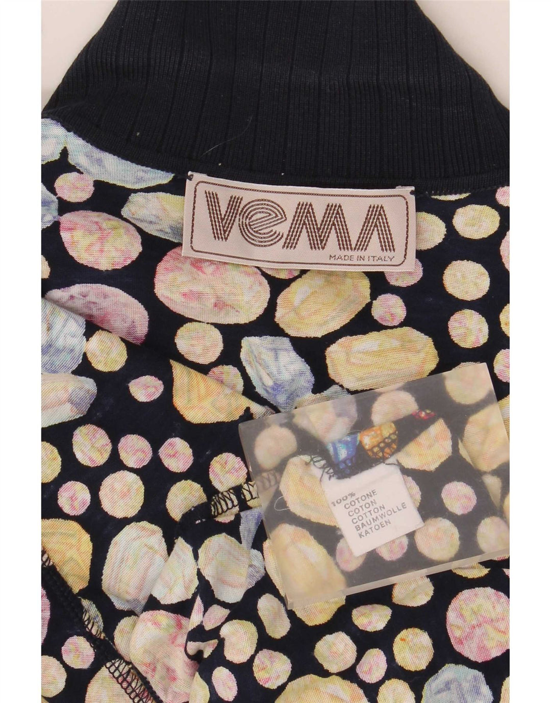 Bluză cămașă cu mânecă scurtă pentru femei vintage UK 14 Medium Multicolore cu pete