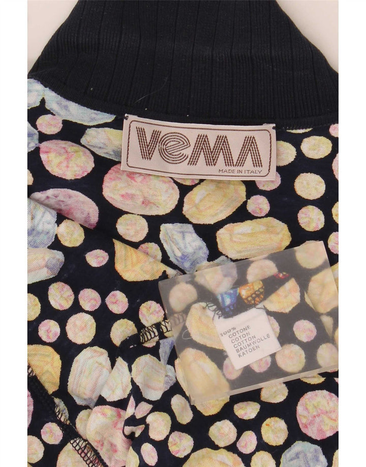 Bluză cămașă cu mânecă scurtă pentru femei vintage UK 14 Medium Multicolore cu pete