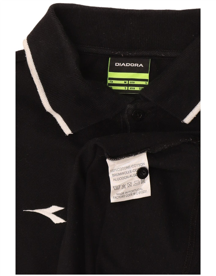DIADORA Tricou Polo Grafic Italia pentru bărbați, bumbac mediu negru