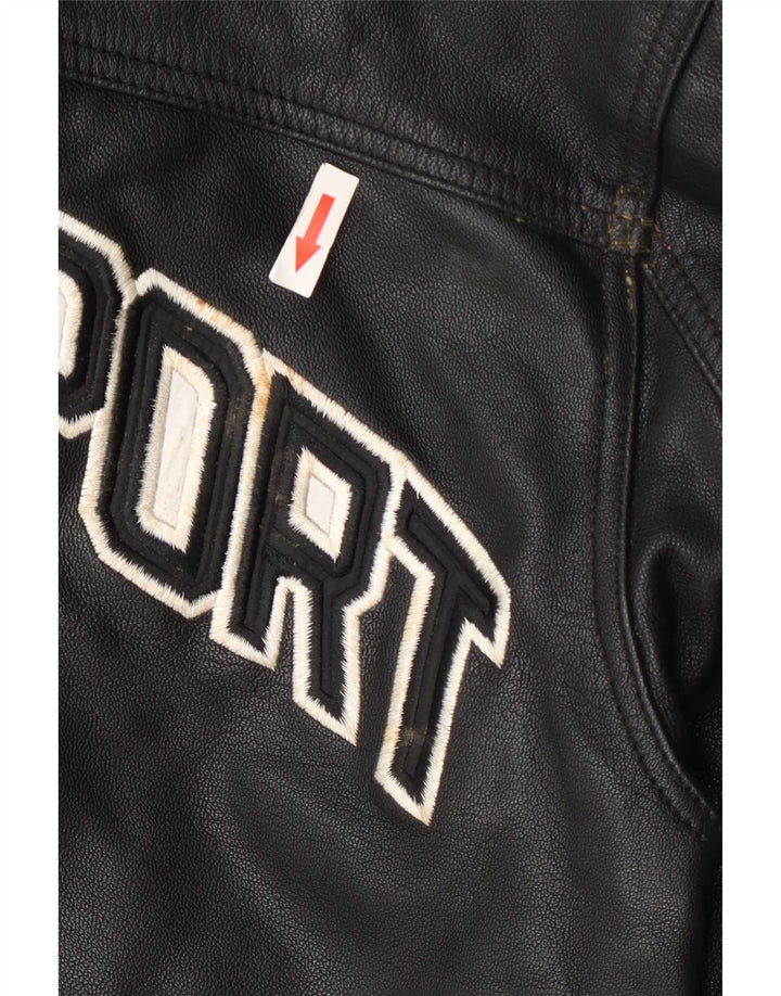 Jachetă din piele grafică pentru bărbați Cordon UK 38 Medium Black