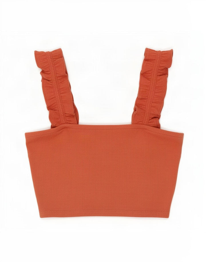 Crop Top pentru femei Zara UK 8 Poliester portocaliu mic